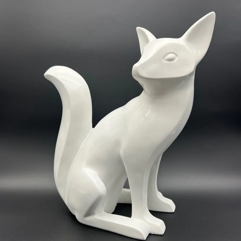 Chic White Minimalist Cat Decor